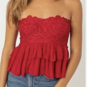 Free People Adella Red Corset
